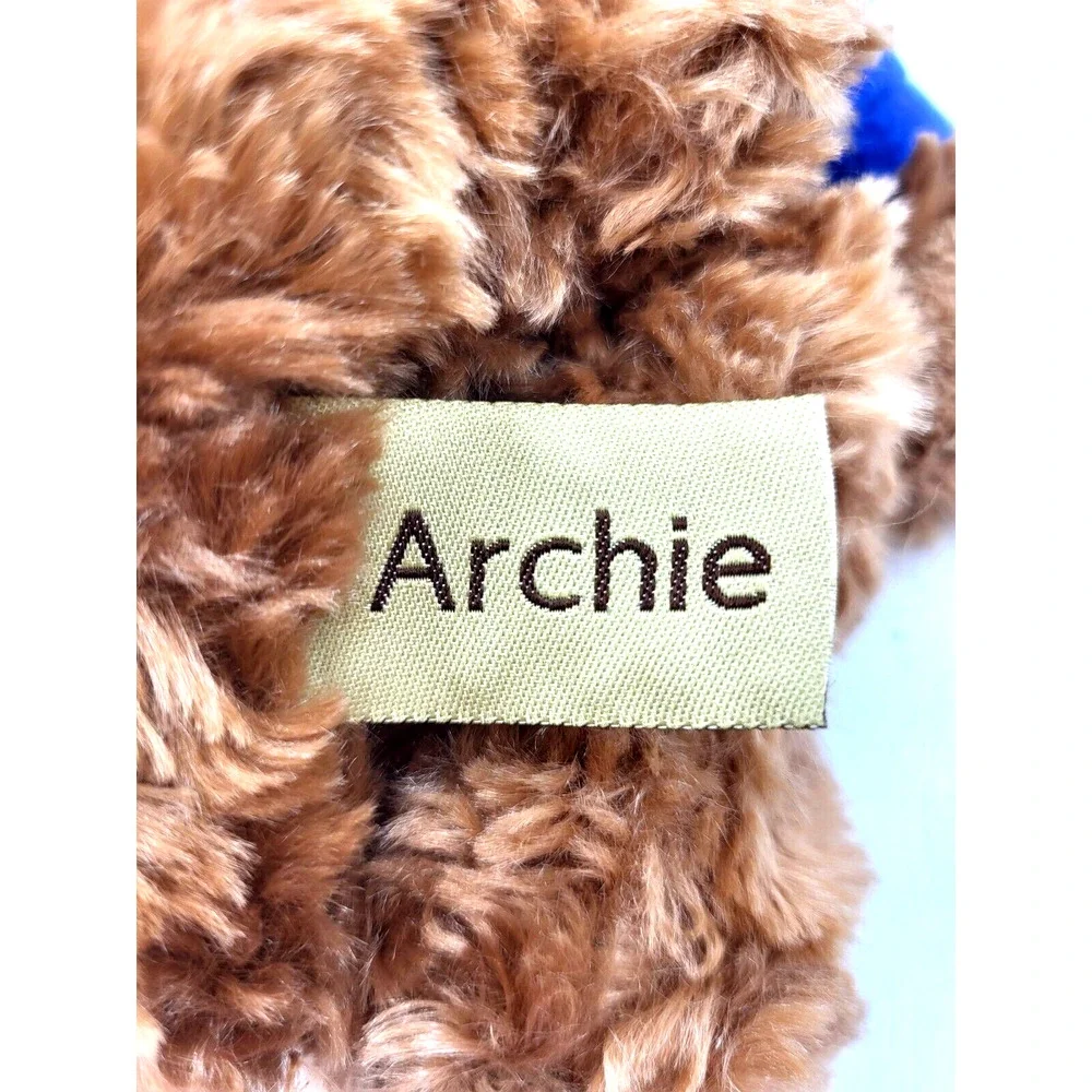 Russ Berrie ARCHIE Teddy Bear Plush UK Union Jack Sweater 9.5